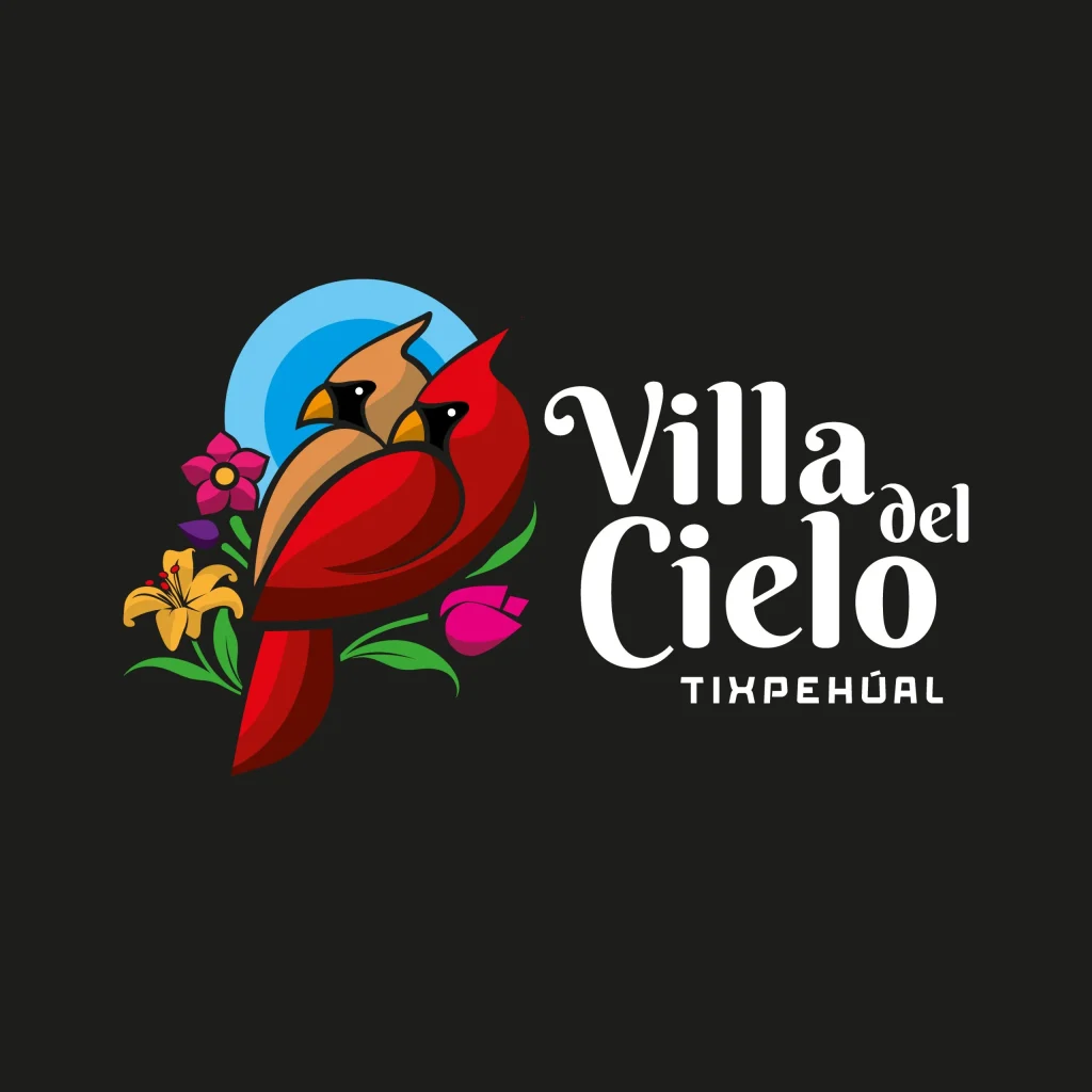 logo villa del cielo original fondo negro